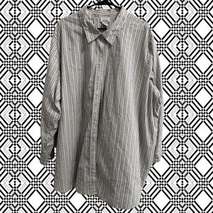 Only Necessities Men's Black and White Pinstripe Dress Shirt 3X